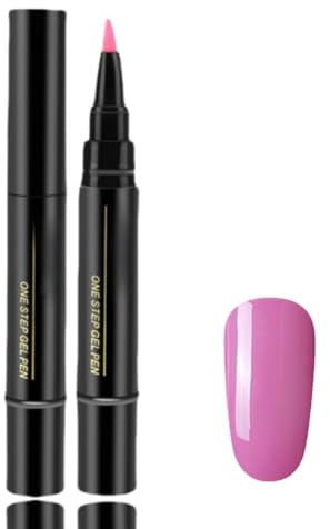 3 In 1 Nail Polish Pens,Colored Nail Varnish Pens,Nude Gel Polish,Quick-Dry Gel Nail Polish Pens,N/ail Art Pe/ns,Red/Nude/Light Pink/French G/el N/ail P/olish,N/ail Drawing Pe/n,06 Deep Pink
