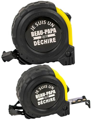 ERNESTINE - Mètre ruban meilleur beau papa - cadeau fête des pères et fête beau pères - cadeau papa accessoire homme - mètre pliant personnalisé beau-père famille - cadeau homme anniversaire Noël