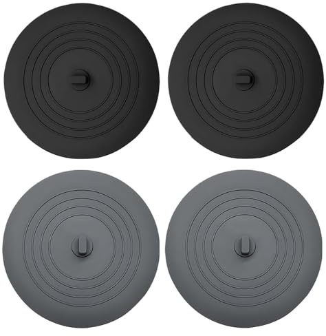 4 Pezzi Tappi di Scarico in Silicone, Tappi per Lavello Extra Large da 15,5 cm, Copripilette in Silicone, Tappi di Scarico Universali per Cucine, Bagni, Lavandini, Docce, Vasche da Bagno