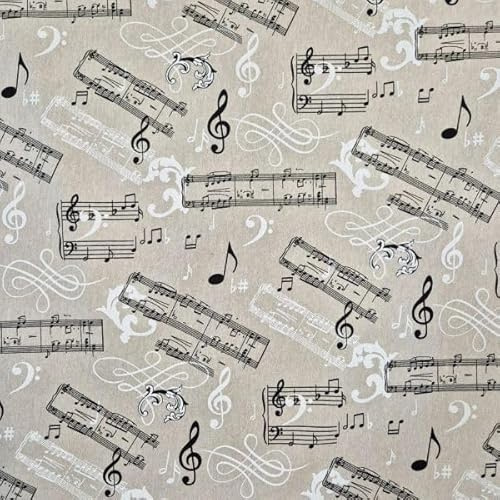 Stoff Meterware Partitur Musik Noten Dekostoff für Taschen Vorhang Tischdecke Beutel Schürze pflegeleicht neue Kollektion