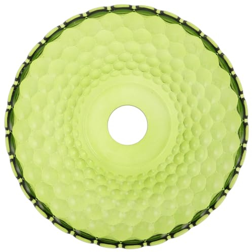 Grüner Glaslampenschirm im Vintage Stil für Pendelleuchten | Flacher Runder Lampenschirm aus Glas, Passend für Hängelampen, für Wohnzimmer und Klassisches Retro Flair