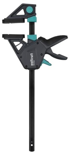 wolfcraft Einhandzwinge PRO MAX - 300 mm Spannweite - kontrolliertes Spannen und Öffnen mit einer Hand - 3071000