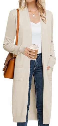 GRACE KARIN Long Women's Cardigans Knit Long Sleeve Casual Elegant Cardigan | long sleeve, knitted, long, v neck, casual, solid, warm, lightweight, cozy