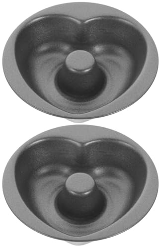 SILENRADAWN Stampo per Donut Facile da Conservare Antiaderente a Forma di Cuore 2 Pezzi in Acciaio al Carbonio per Dolci Fatti in Casa e Cake DIY