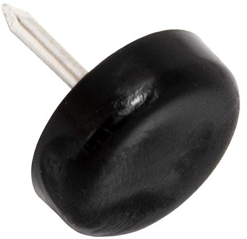 Adsamm® / 32 x Kunststoffgleiter mit Nagel/Schwarz/Ø 18 mm/rund/Möbelgleiter mit Nagel/Möbel- und Bodenschutz in Adsamm® Qualität