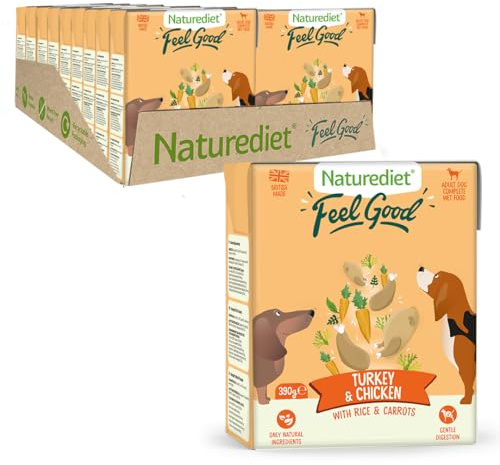 Naturediet - Feel Good Wet Dog Food, Natural and Nutritionally Balanced, Turkey & Chicken, 390g (Pack of 18)