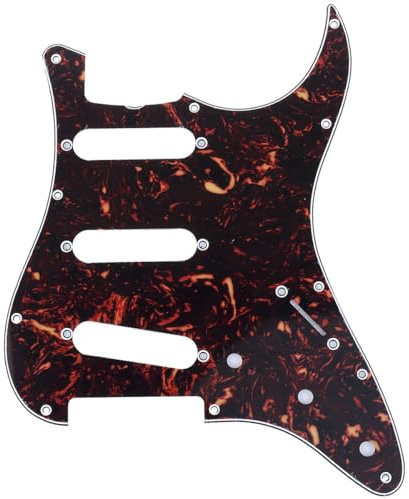 Musiclily Pro 11 Löcher 62 SSS Strat Pickguard Gitarren Schlagbrett für MIJ Japan Stratocaster,4 lagig Tortoise