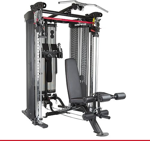 Hammer Kraftstation Inspire FT2 - Multifunktionaler Functional Trainer mit Verdopplungs-Mechanismus, 2x75 kg Gewichtsblöcke, inkl. Schrägbank, Beinstrecker-Modul, Höhenverstellbare Kabelzug-Module
