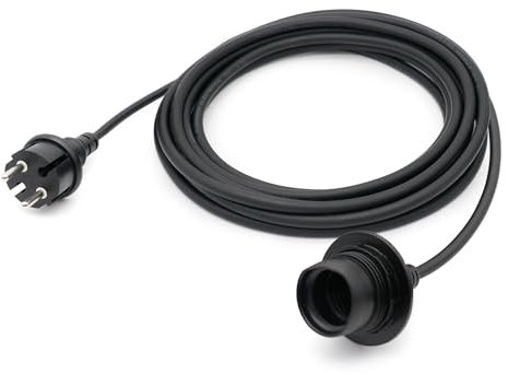 FIRMERST 4,5m E27 Wasserdichte Lampenfassung mit Kabel – IP44 Schutz für Außenbeleuchtung, Schwarz