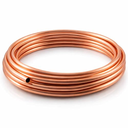 MKGT 8mm Copper Pipe Coil Flexible Microbore Copper Tube – BS EN 1057 Certified – Suitable for Water, Gas, Heating & HVAC Installations – Compression & Solder Compatible (2 Metres)