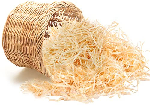 800 g di lana di legno naturale, trucioli di legno, materiale da imballaggio sfuso, imbottitura per regali e cesti regalo, può essere utilizzata come lettiera per animali domestici e decorazioni fai