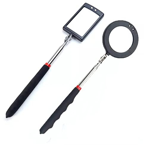 2 pz Specchio di Ispezione Telescopico Specchio di Ispezione Telescopico con LED Batteria Illuminazione Telescopica Fino a 88 cm
