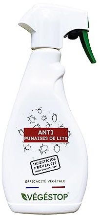 VEGESTOP Insecticide Anti Punaises de lits - PREVENTIF - 500 ml - Efficace - Utilisation simple et rapide - Ingrédients d'origine végétale - Spray vaporisateur