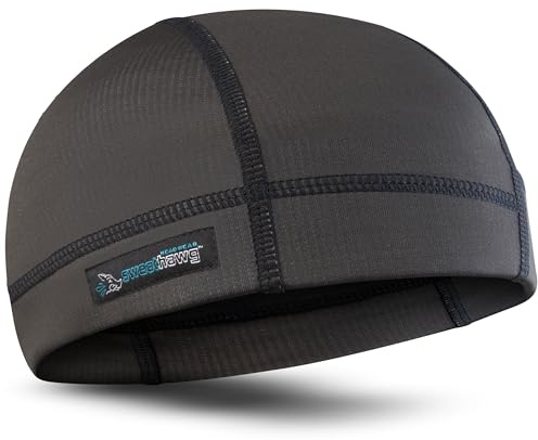 SweatHawg Skull Cap Double Cooling Effect Helmet Liner for Men & Women | 2x Absorbency for Hard Hats, Cycling, Running & Workouts / Ultra-Wicking, Quick Drying and Cooling / Lightweight | Charcoal