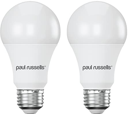 paul russells LED GLS - Dimmable Edison Screw Light Bulbs, 14W 1521Lumens E27 A70 LED Bulbs, 100w Equivalent, 4000K Cool White/Natural White, Dimmer Standard ES Energy Saving Ceiling Light, 2 Pack