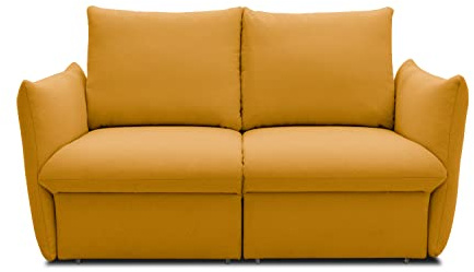 DOMO. collection Sofa Cloud Box, Schlaffunktion, Mango | 2 Sitzer mit Schlaffunktion, Boxspringsofa mit Bettauszug und hohem Komfort, 180 x 97 x 100 cm (BxTxH)