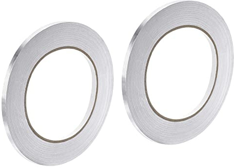 QUARKZMAN 2 Rollen Aluminium Klebeband 5mm x 45m Hitzebeständiges Klebeband (1,96 mil) Aluminium Folienband für HVAC Reparieren von Metalloberflächen Silber