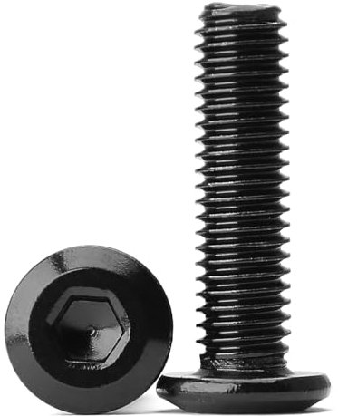 M8 Boulons à Tête Plate Hexagonale, en Acier Inoxydable 304, Avec Finition Noire Oxydée, Vis de Connexion Pour Meubles, Filetage Complet, M8*65 （8 Pièces）