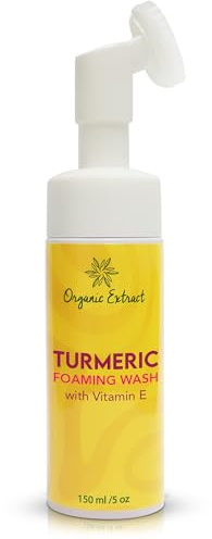 Kurkuma Hautaufhellendes Gesichtswaschgel - 5 fl oz / 150 ml - Täglicher Feuchtigkeitsspender, Sanfter Gesichtsreiniger für alle Hauttypen mit Kojisäure, Vitamin E und Aloe Vera von ORGANIC EXTRACT