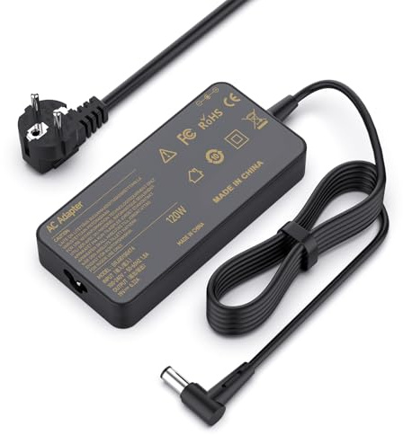 shefor 120W Laptop Ladekabel Netzteil Ladegerät Kompatibel mit ASUS ROG | Für ASUS PA-1121-28, ADP-120RH B, A15-120P1A, N56J/N56VM/N750/N500/G50/N53S/N55, ROG GL502/GL551/GL552/GL553