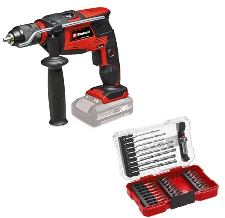 Einhell Akku-Schlagbohrmaschine TE-ID 18 Li-Solo Power X-Change (Bohr- und Schlagbohrfunktion, 13 mm max. Bohrleistung Beton, 13 mm Schnellspannbohrfutter, ohne Akku, inkl. Bit- und Bohrer-set)