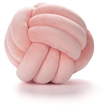 Knot Pillow, Knotenkissen,Hand Woven Knot Cushion, Knot Cushion, Plush Cushion, Soft Knotted Cushion, Knot Ball Cushion,Rosa,28cm