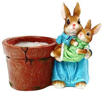 susiodeu Easter Ornament Decorative Festival Atmospheres Succulent Flower Pot Resin Indoor Decoration Statue Houseplant, Type 2