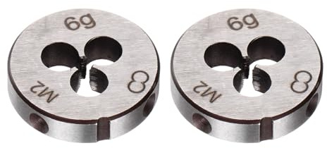 QUARKZMAN 2 Stück Runde Schneideisen, Metrisches M2 x 0,4 Gewinde (Linksgewinde), Legierter Werkzeugstahl Schneideisen Reparaturwerkzeug