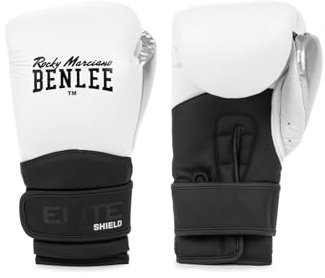 BENLEE Boxhandschuhe aus Leder und Kunstleder (1 Paar) Brampton, Black/White/Silver, 12 oz