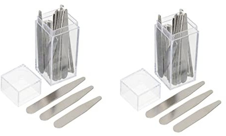 WOFASHPURET 2 Sets Edelstahl-kragenstäbchen Für Herrenhemden Kragenstütze Kragenständer Für Elegante Freizeithemden Kein Nähen Erforderlich 36 Stück * 2