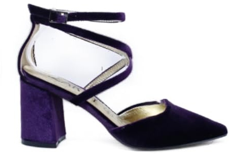 Azarey - Salón Terciopelo Tiras Cruzadas - 459F623 para: Mujer Color: Purpura Talla: 37