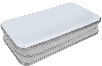 TERNCOEW 80 slot CD Storage Bag Disc Box Protezioni Antipolvere Custodia Custodia Custodia Soluzione di archiviazione per uso da viaggio, bianco