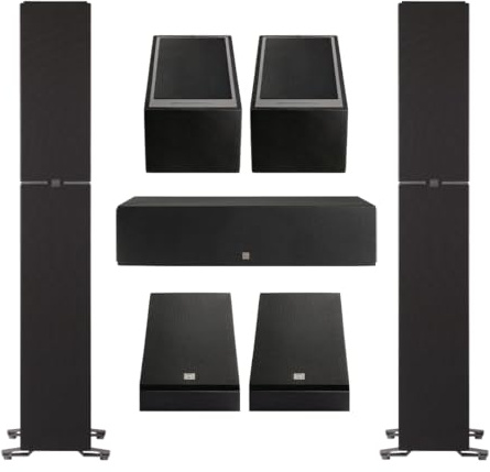 Definitive Technology Dymension Atmos Home Theater System - Bundle with (2) DM70 Towers, (1) DM30 Center Channel, (2) DM95 Rear Speakers and, (2) DM90 Atmos Speakers