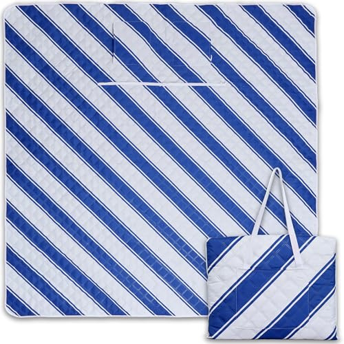 Picknickdecke wasserdicht 200x200cm isoliert & gepolstert - Stranddecke sandfrei – ideal für Camping, Strand, Festivals, Kinder und Parks - ultra leichte faltbare & waschbare – Outdoordecke XXL