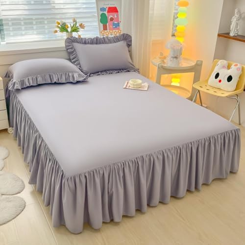 HLTQL Bett Hussen Umrandung Bed Skirts & Valances Boxspringbett Husse Komplett Betthusse 180x200 HöHe 43 cm Ruffled Mit Plattform Bett Rock Drop(#5,180x200cm)