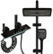 YJYAJIE Colonna Doccia con Miscelatore, Set Doccia Quadrato con Display a LED, Soffione Doccia Grande 31x20cm, Doccetta a 3 Funzioni, Getto Concentrato e Rubinetto per Vasca, Nera