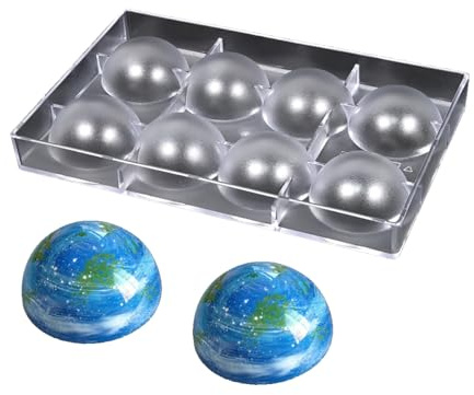 TUKE - Molde de policarbonato para chocolate en forma de semiesfera, molde para hacer bombones, hornear, hielo, jabón, 6 cm de diámetro (D_Semi-Círculo)