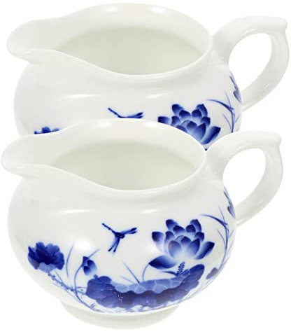 ULTECHNOVO 2pcs Ceramic Milk Jug Sauce Jug Gravy Boat Serving Kitchen Dipping Sauce Cup for BBQ Party