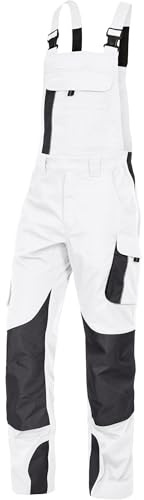 Leibwächter Dynamic Line Arbeitslatzhose Herren, Stretch Latzhose mit Reflexpaspeln und Knieverstärkung, Arbeitshose mit Taschen für Baustelle, Werkstatt und Montage