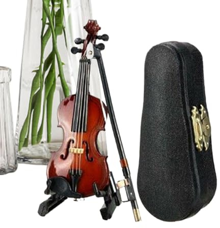 Kleine Geige mit Sound, 12,7 cm, Modell der Tischdekoration, Basteln, Musikinstrumente, für Schreibtisch, Bücherregal, Couchtisch, Kinder, Sammler, Musikliebhaber