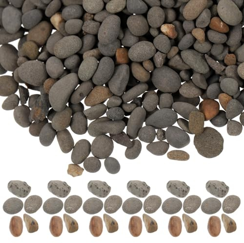 JUMPLAWN Beutel Natürliche Flusskiesel Kleine Dekosteine für Aquarium Zen Garten Bonsai Sandtisch und Gartendekoration Unbedenklich für Fische Lebendige Miniatur Landschaft Gestaltung