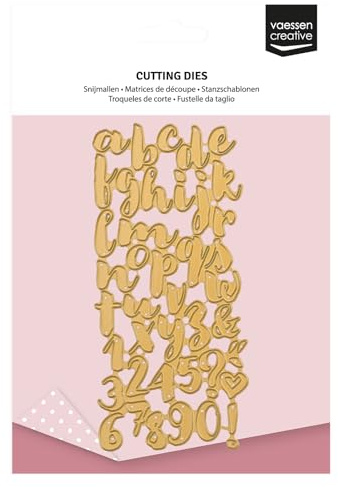 Vaessen Creative Stanzschablonen Set Alphabet- 42 Cutting Dies von 1 x 2 cm - Bastelzubehör für DIY, Basteln mit Papier und Deko - für Mini Stanz- und Prägemaschinen