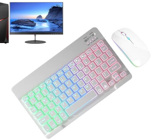 Keyboard And Mouse Set Wireless Backlit Keys Game Computer Keyboard | 7 Colors Game Accessories Electronic Accessories for Tablet, Laptop, PC