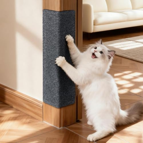 REFLYING Kratzmatte für Katzen Selbstklebend 20x50cm, Dunkelgrau | Dicke & robuste Katzen Kratzschutz Matte für Sofa & Möbel, kein Fusseln, für Wand, Türrahmen & Couch, krallenfreundlich