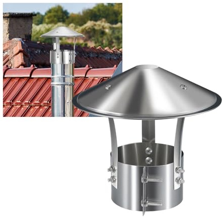 Fumaiolo Comignolo in acciaio inox 201 Tappo per Camino Rotondo Copertura per canna fumaria per Stufe a Pellet e Legna