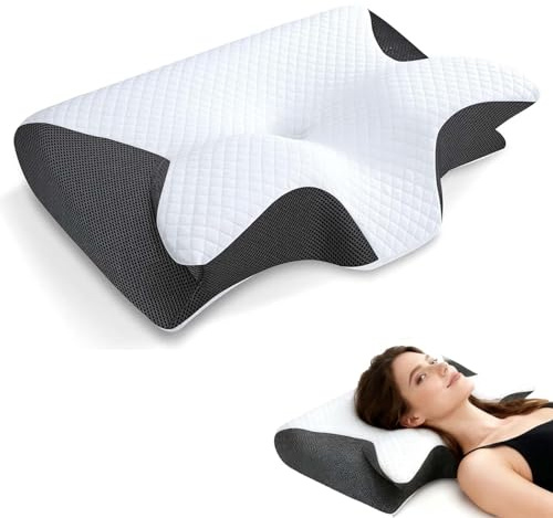 Generisch Curo Sleep Kissen Original, 2026 Upgrade Curo Sleep Kissen, Ergonomisches Nackenkissen, Memory-Schaum füR Seiten, RüCken- Und Bauchlage füR Optimale UnterstüTzung und Schmerzlinderung
