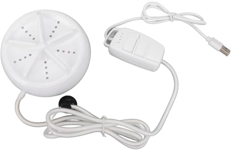 Mini Lavatrice a Ultrasuoni Portatile, Bianco, con Telecomando e 4 Livelli, USB, Design Compatto - Pulizia Profonda con Tecnologia a Turbina, Ideale per Viaggi e Uso Quotidiano