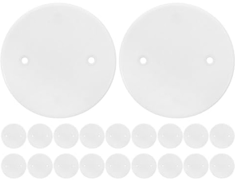 Cabilock Plaque de Recouvrement Électrique Ronde Plastique Blanc 20 Pièces pour Plafond et Mur Adaptée aux Installations Électriques Murales et Plafonds