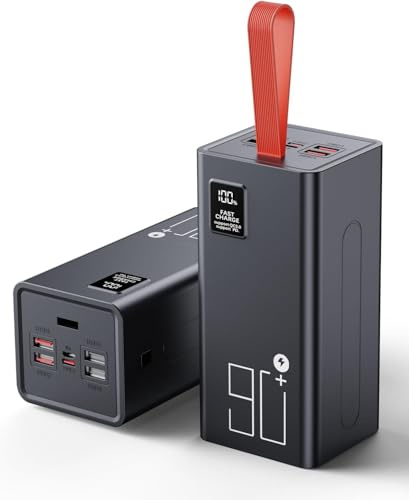 Flowhole Power Bank 90000mAh Große Kapazität 22.5W Schnellladung | 5 Ausgangen & 2 Eingangen, LED Display, USB-C Powerbank mit Kompatibel mit iPhone 17 16 15 14, iPad & Mehr