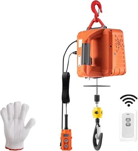 Fjärrstyrd Mini Elektrisk Kran 1500W Bärbar Vinsch 500KG Lastkapacitet 25tum Lyfthöjd Hemmabruk